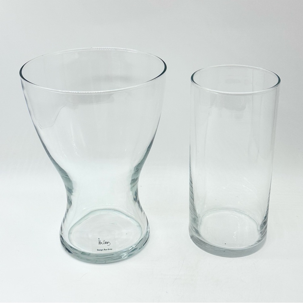 Set of 2 Clear Glass Vases from IKEA